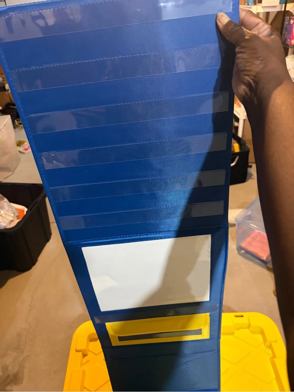 Playroom Double-Sided Magnetic Tabletop Pocket Chart - Blue & Yellow